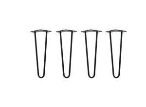 4251986208263 - Natural Goods Berlin - hairpin Legs Tischbeine Haarnadelbeine 12mm Stahl Möbelfüße Tischgestell Tischkufen - 4 Stück Schwarz 35cm - 2 Streben