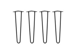 4251986208287 - Natural Goods Berlin HAIRPIN Legs Tischbeine Haarnadelbeine 12mm Stahl Möbelfüße Tischgestell Tischkufen - 4 Stück Schwarz 40cm - 2 Streben