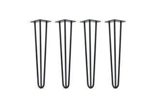 4251986208317 - Natural Goods Berlin - hairpin Legs Tischbeine Haarnadelbeine 12mm Stahl Möbelfüße Tischgestell Tischkufen - 4 Stück Schwarz 50cm - 3 Streben