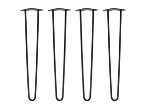 4251986208324 - Natural Goods Berlin - hairpin Legs Tischbeine Haarnadelbeine 12mm Stahl Möbelfüße Tischgestell Tischkufen - 4 Stück Schwarz 60cm - 2 Streben