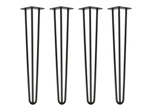 4251986208331 - Natural Goods Berlin - hairpin Legs Tischbeine Haarnadelbeine 12mm Stahl Möbelfüße Tischgestell Tischkufen - 4 Stück Schwarz 60cm - 3 Streben