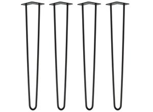 4251986208348 - Natural Goods Berlin - hairpin Legs Tischbeine Haarnadelbeine 12mm Stahl Möbelfüße Tischgestell Tischkufen - 4 Stück Schwarz 71cm - 2 Streben