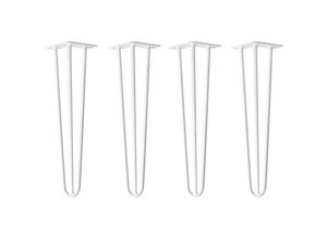 4251986208553 - Natural Goods Berlin HAIRPIN Legs Tischbeine Haarnadelbeine 12mm Stahl Möbelfüße Tischgestell Tischkufen - 4 Stück Weiß 45cm - 3 Streben