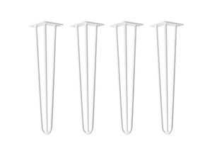 4251986208560 - Natural Goods Berlin - hairpin Legs Tischbeine Haarnadelbeine 12mm Stahl Möbelfüße Tischgestell Tischkufen - 4 Stück Weiß 50cm - 3 Streben