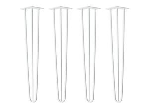 4251986208584 - Natural Goods Berlin - hairpin Legs Tischbeine Haarnadelbeine 12mm Stahl Möbelfüße Tischgestell Tischkufen - 4 Stück Weiß 60cm - 3 Streben