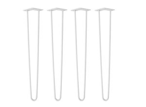 4251986208591 - Natural Goods Berlin HAIRPIN Legs Tischbeine Haarnadelbeine 12mm Stahl Möbelfüße Tischgestell Tischkufen - 4 Stück Weiß 71cm - 2 Streben