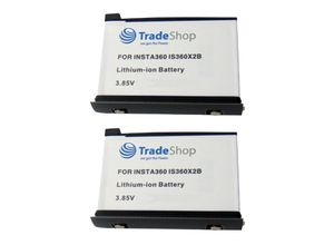 4251996301725 - Trade-shop - 2x Li-Ion Akku 385V   1700mAh passend für Insta360 one X2 Actionkamera 360-Grad-Kamera Digicam ersetzt IS360X2B cinosbt cinosbt a