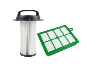 4251996383790 - Trade-shop - 2in1 Set hepa H12 Zylinderfilter + Allergie-Filter ersetzt 432200517520 für Philips Marathon FC9226 02 FC9232 01 Staubsauger