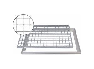 4252000202168 - - Gleitschutz Gitterrost 60x40cm Maschenrost 30 30 mit aco alu Einbaurahmen Zarge Schuhabstreifer