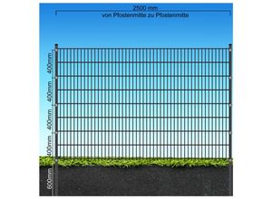 4252003908807 - Fa-Bausysteme Doppelstabzaun Anthrazit 8-6-8 Plättchen 1630 mm 325 m