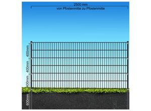 4252003908883 - Fa-Bausysteme Doppelstabzaun Anthrazit 8-6-8 Plättchen 1230 mm 375 m