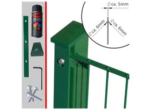 4252003909972 - Fa-Bausysteme Doppelstabzaun Moosgrün 6-5-6 Leiste 1030 mm 10 m