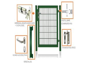 4252003924371 - Fa-Bausysteme Gartentor voll Rahmen Moosgrün 1000 x 1200 mm