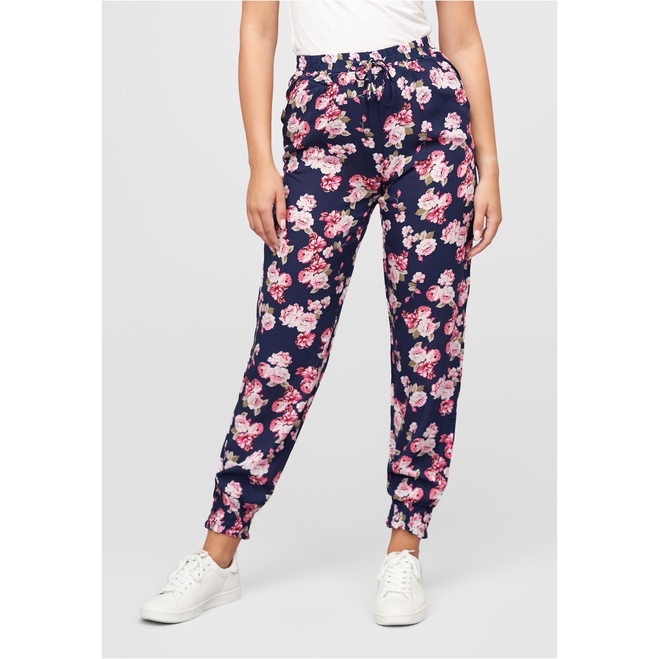 4252005406318 - Damen Viskosehose mit 2 Taschen im Blumenmuster Cloud5ive 4252005406318 - Damen Viskosehose mit 2 Taschen im Blumenmuster Cloud5ive