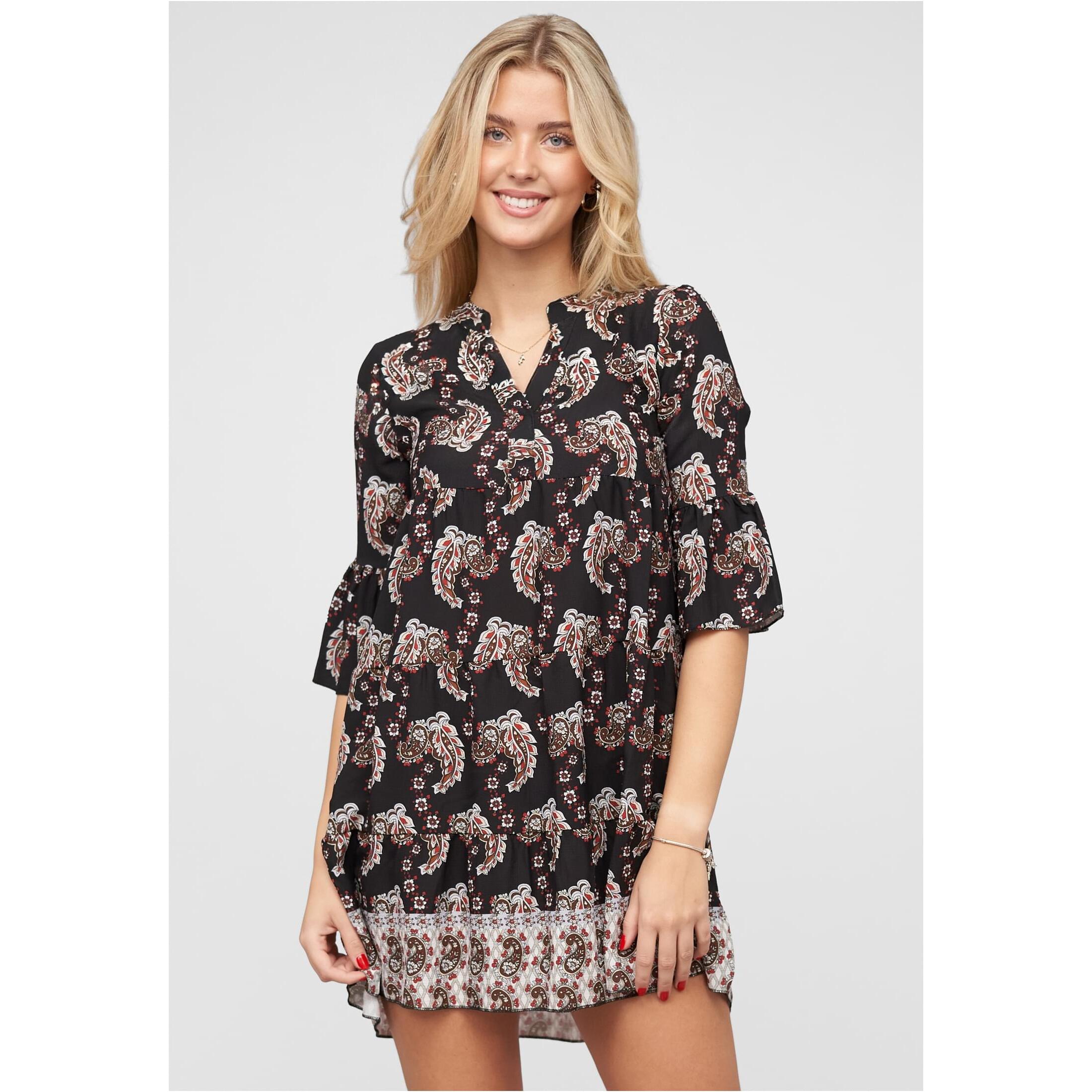 4252005418137 - Damen V-Ausschnitt bedrucktes Kleid Cloud5ive 4252005418137 - Damen V-Ausschnitt bedrucktes Kleid Cloud5ive