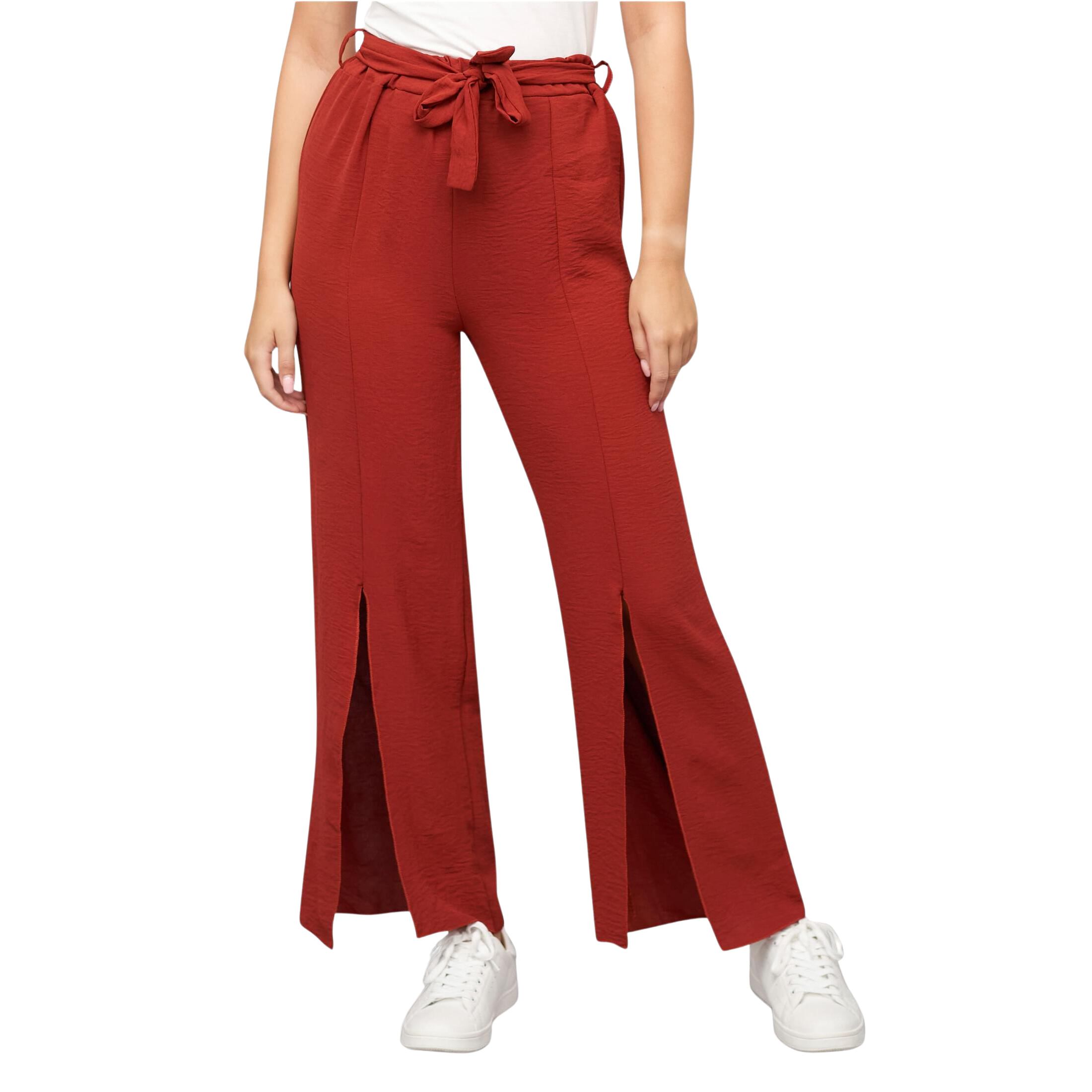 4252005490041 - Hose mit seitlichen Schlitzen und Bindegürtel für Damen Cloud5ive