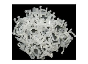 4252006149153 - Trade-shop - 100x Wand Montage Clips im Set Halterung für 10mm Lichterketten Lichtschläuchen für drinnen und draussen geeignet 2 Montagelöcher zur