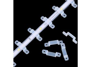 4252006149368 - Trade-shop - 200x Befestigungs-Clips Wand-Halterung für led Leuchtstreifen Lichterkette universal bis 16mm Breite 2 Montagelöcher für Schrauben zur