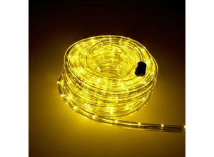 4252006152115 - Trade-shop - F3 led Lichterschlauch Lichterkette Beleuchtung in gewünschter Länge für Drinnen und Draußen Gelb 10m