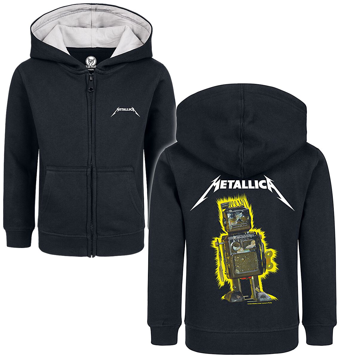 4252008908529 - Metallica Metal-Kids - Robot Blast Kinder-Kapuzenjacke schwarz in 104