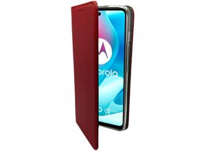 4252021300515 - Elegante Buch-Tasche Hülle Smart Magnet kompatibel mit MOTOROLA MOTO G60S Leder Optik Wallet Book-Style Cover Schale in Rot