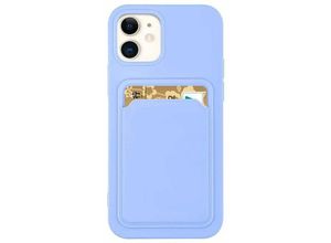 4252021301727 - Card Case Silikon Portmonnaie Handyhülle mit Kartenfach Cover Bumper kompatibel mit Samsung Galaxy A22 5G (A226B) Lila