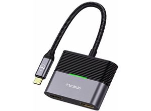 4252021303486 - Mcdodo 3 in 1 Typ-C Hub USB Adapter Splitter PD 100W HDMI Konverter Schnell-Ladegerät grau