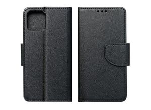 4252021304117 - Buch Tasche Fancy kompatibel mit XIAOMI REDMI 10 Handy Hülle Etui Brieftasche Schutzhülle mit Standfunktion Kartenfach Schwarz - Schwarz