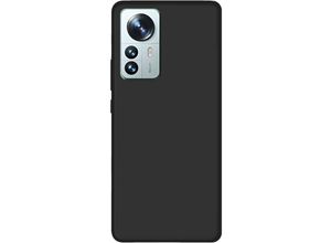 4252021307200 - Silikon Hülle Basic kompatibel mit XIAOMI 12 Case TPU Soft Handy Cover Schutz Schwarz - Transparent