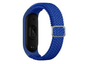 4252021307675 - Cofi 1453 - Strap Stoff Ersatzarmband kompatibel mit Xiaomi Mi Band 6   5   4   3 geflochtenes Stoffarmband Blau