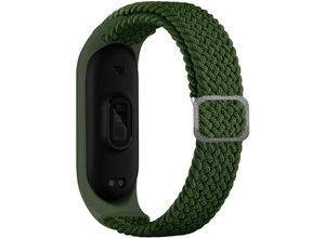 4252021307699 - Cofi 1453 - Strap Stoff Ersatzarmband kompatibel mit Xiaomi Mi Band 6   5   4   3 geflochtenes Stoffarmband Grün