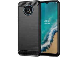 4252021307828 - Silikon Hülle Carbon kompatibel mit MOTOROLA MOTO G50 TPU Case Soft Handyhülle Cover Schutzhülle Schwarz - Schwarz