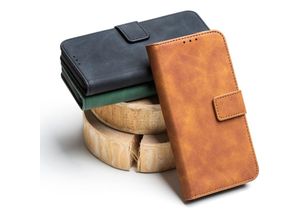 4252021309976 - Tasche Holster tender Buch Schutzhülle Magnet Standfunktion Hülle kompatibel mit iPhone 13 Grün - Schwarz