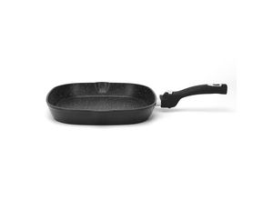 4252021311122 - Cheffinger Grillpfanne Alu Guss Ø28cm abnehmbarer Griff Steakpfanne Fischpfanne Pfanne braten Marmor Induktion für alle Herdarten