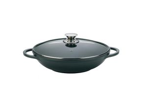 4252021311139 - Cheffinger WOK Wokpfanne Woktopf Induktion 36cm Aluguss mit Deckel Bratpfanne Marmorbeschichtung