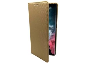 4252021312358 - Buch Tasche Smart kompatibel mit SAMSUNG GALAXY S22 ULTRA (SM-908B) Handy Hülle Etui Brieftasche Schutzhülle mit Standfunktion Kartenfach Gold