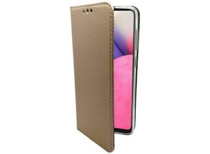 4252021312396 - Buch Tasche Smart kompatibel mit SAMSUNG GALAXY A33 5G Handy Hülle Etui Brieftasche Schutzhülle mit Standfunktion Kartenfach Gold