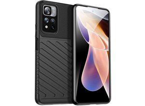 4252021313713 - Markenlos - Hybrid Armor Etui SchutzHülle Thunder Case Bumper Cover Handyhülle Matt Hülle Robust Rutschfest kompatibel mit Xiaomi Redmi Note 11T 5G