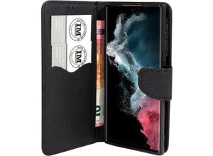 4252021318589 - Buch Tasche Fancy kompatibel mit SAMSUNG GALAXY S22 ULTRA (SM-908B) Handy Hülle Etui Brieftasche Schutzhülle mit Standfunktion Kartenfach Schwarz