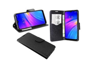 4252021326157 - Buch Tasche Fancy Handy Hülle kompatibel mit Samsung Galaxy S21 FE Schwarz - Schwarz