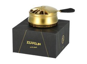 4252021328014 - Cofi 1453 - Zidclouds Zeppelin hmd Kopfaufsatz Smoke Box Aufsatz für Tabakköpfe Kaminaufsatz mit Schutzdeckel Gold