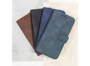 4252021330017 - Smart Velvet Case Tasche Hülle für Xiaomi Mi 11 Lite 4G Blau - Schwarz