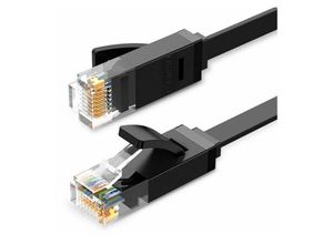 4252021331236 - Ugreen - 2m Netzwerkkabel flaches lan Kabel Internetkabel Ethernet patchcord Cat 6 RJ45 utp 1000Mbp Schwarz