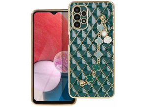 4252021333278 - Schutzhülle Handy Hülle Trend Case mit einer Kette Design Cover kompatibel mit Samsung Galaxy S22 Grün