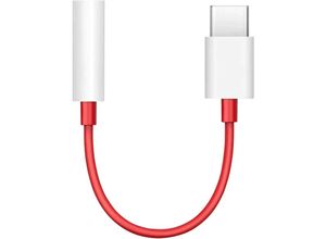 4252021333643 - Adapter Typ-C auf 35mm Aux Kabel Stecker Klinke für Smartphones Audio-Adapter weiß-rot - Sunix