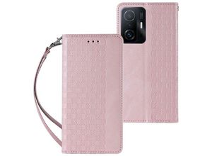 4252021341044 - Magnetband Hülle Tasche Beutel-Geldbörse + Mini Lanyard Anhänger kompatibel mit Samsung Galaxy A53 5G Rosa - Schwarz