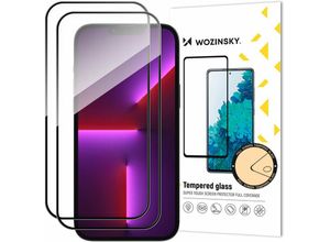 4252021341358 - 2x Tempered Glass Full Glue Super Robust Schutzglas Vollbild Hartglas mit Rahmen Case Friendly kompatibel mit iPhone 14 Pro Max schwarz