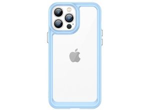 4252021343932 - Cofi 1453 - Outer Space Case Hülle Cover Handy-Hülle Schutz Hardcover Gelrahmen kompatibel mit iPhone 13 Pro Hellblau