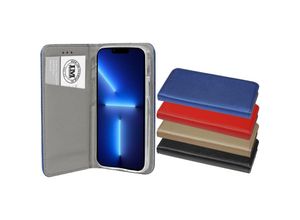 4252021344748 - Buch Tasche Smart kompatibel mit iPhone 14 Handy Hülle Etui Brieftasche Schutzhülle mit Standfunktion Kartenfach Blau