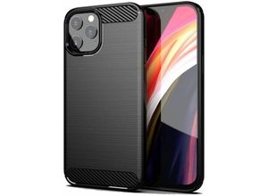 4252021345240 - Silikon Hülle Bumper Carbon kompatibel mit iPhone 14 Pro Case TPU Soft Handyhülle Cover Schutzhülle Schwarz - Schwarz